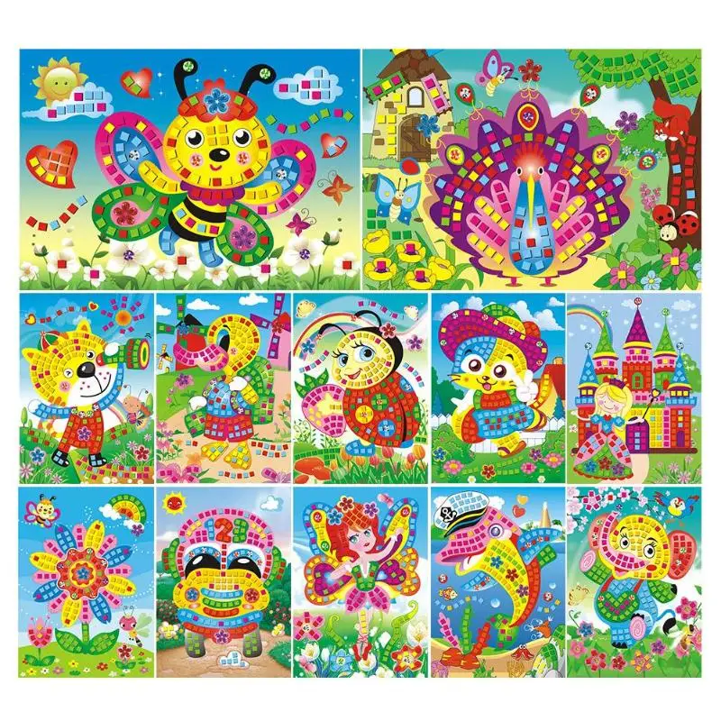 

Kids 3D Cartoon EVA Mosaics Sticker Creative Craft Puzzle Game Kindergarten Baby Early Learning Sticker Educational Toys