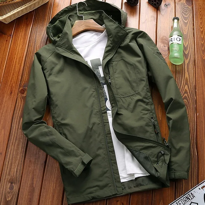 

Zollrfea Spring Men's Fashion Coat Hooded Jacket Casual Jackets Zipper Casual Long-sleeved Jacket Plus Size 6XL Jacket CA0319