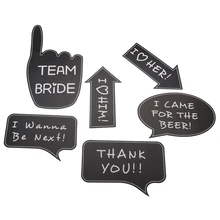16pcs/pack Just Married Wedding sign Decal DIY Love Photo Booth Props Bride Bridal Shower Black Cards Party Wedding Decoration
