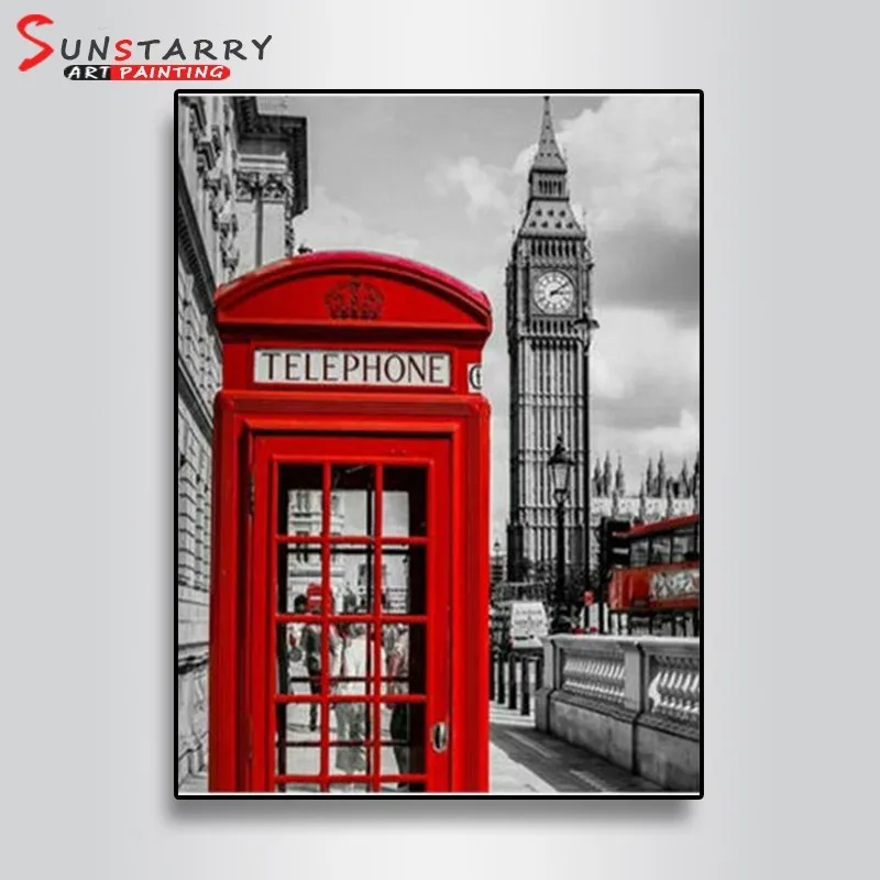 Sunstarry 5D DIY Full Round Diamond Painting Cross Stitch Red And Black Mosaic Embroidery Scenery Home Decor | Дом и сад