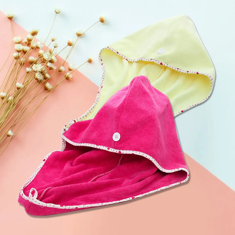 Women Absorbent Microfiber Towel Turban Hair Drying Shower Caps Holder