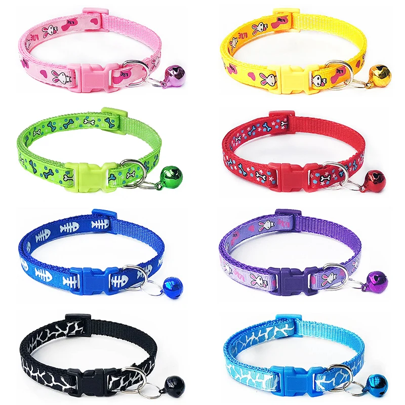

Sale 1PC Pet Necklace Collar Polyester Lovely with Bells Pets Collars Adjustable Dog Collars