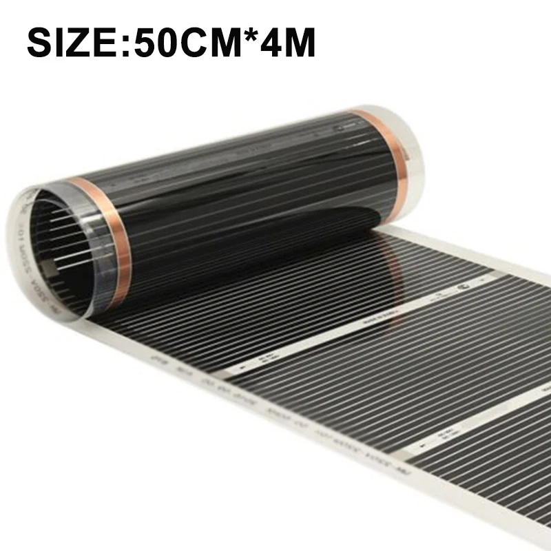 

1*Heating Film 4m-Infrared Underfloor Heating Film Foil Mat 220W-For Under Laminate Solid Floor 50cm*4m