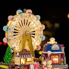 Путешествия Серии DIY кукольный домик Вилла Дом Музыкальная шкатулка миниатюрный с светодиодный свет Обложка коллекция друг подарок игрушка украшение дома