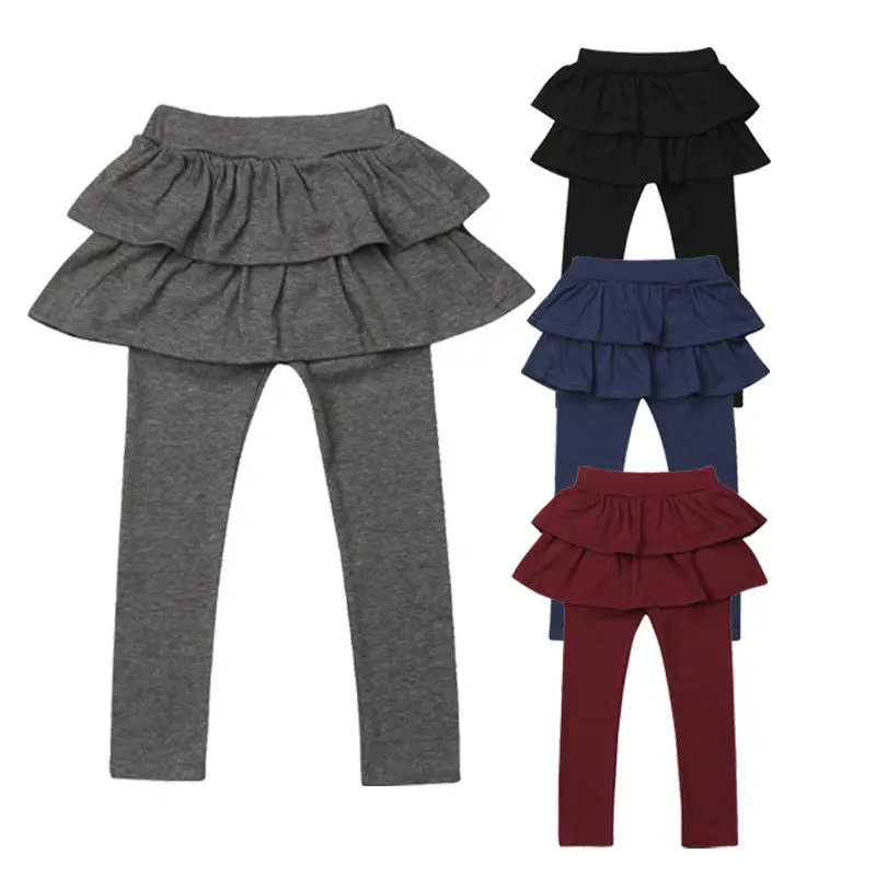 

Toddler Kids Baby Girls Pant skirt Culottes Leggings Solid Tutu Skirt Pants