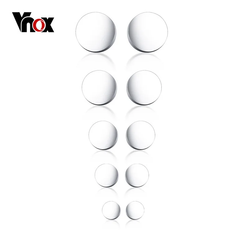 

Vnox Silver Color Stainless Steel Round Stud Earrings for Men Women 4mm-8mm Available 5 Pairs In One Set