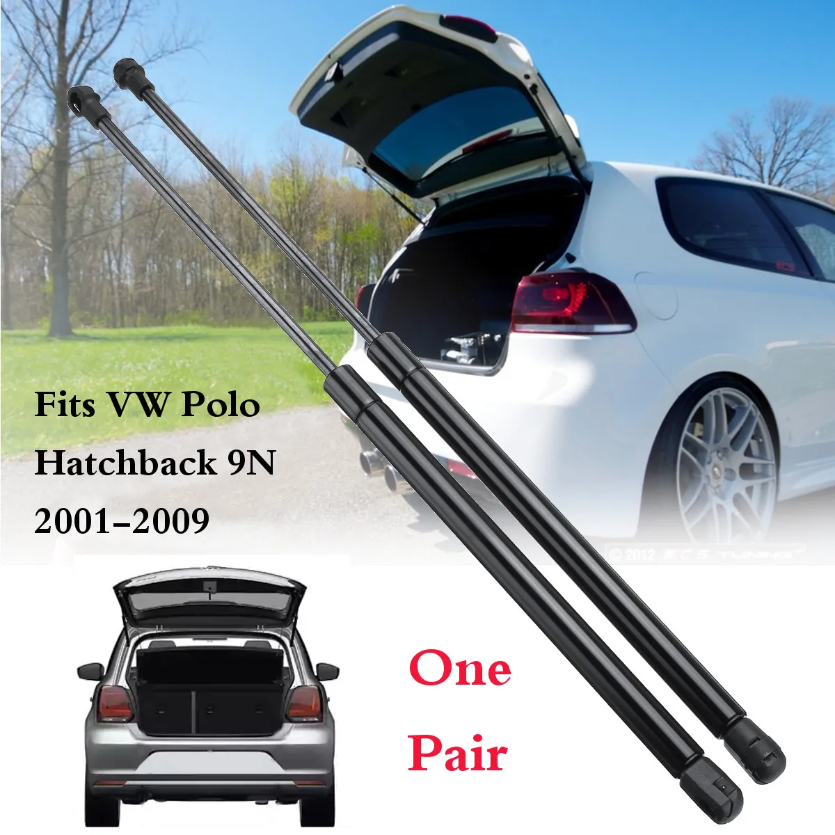 2 шт. автомобиль багажника загрузки газовые стойки поддержка подъемников для VW для Polo Хэтчбек 9N 2001-2009 6Q6827550C