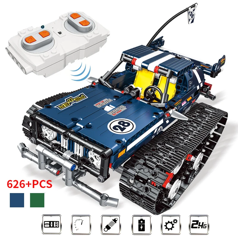 

2.4G RC Building Block Bricks Remote control Car Technic Suspension Tracked Racer Car DIY child Toys Gift Compatible Legoings