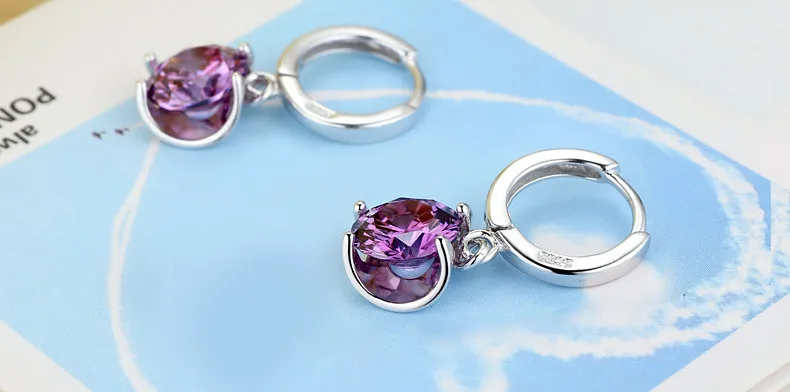 Серьги из стерлингового серебра S925 Элегантные Имитация рубина Висячие серьги