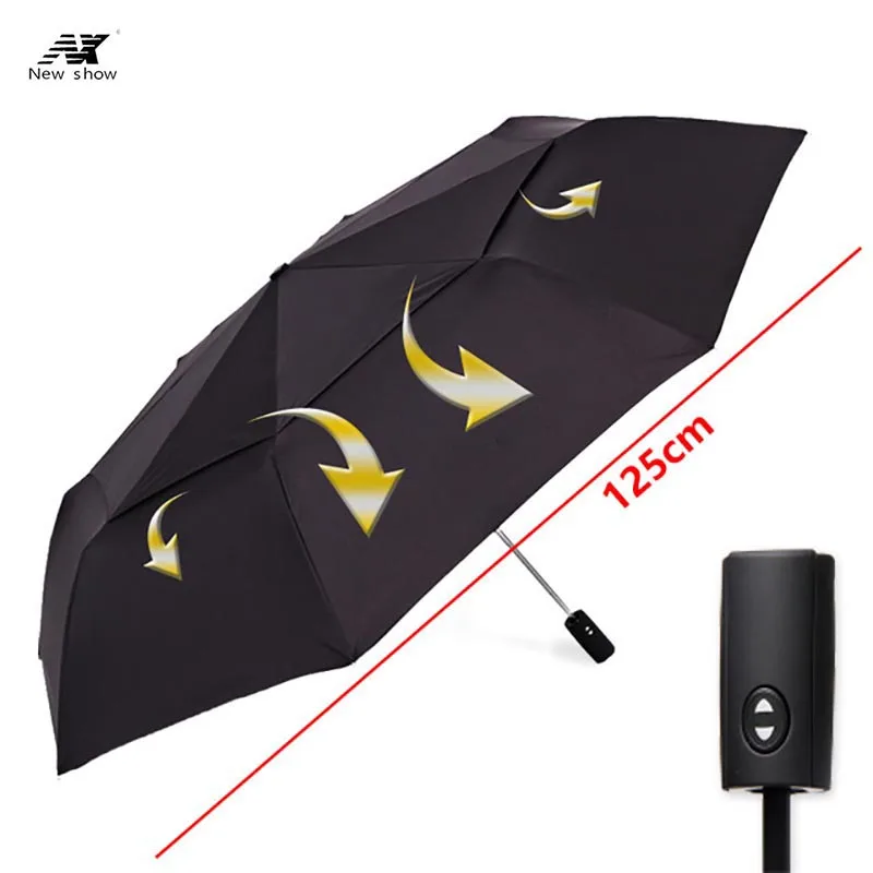 

NX Windproof Folding Umbrella Men Automatic Umbrella Windproof Double Layer Three Folding Umbrellas Rain Women Golf