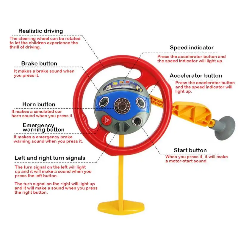Аналоговый руль с подсветкой и музыкой для детей, имитация водителя, игрушка для детей, раннее образование, развивающие игрушки, подарок