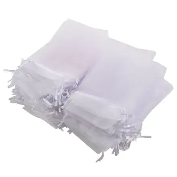 

AFBC 100pcs Pouch Sachet Pouch Bag Organza White 15x10cm wedding party dragee bonbonniere gift favor jewelry