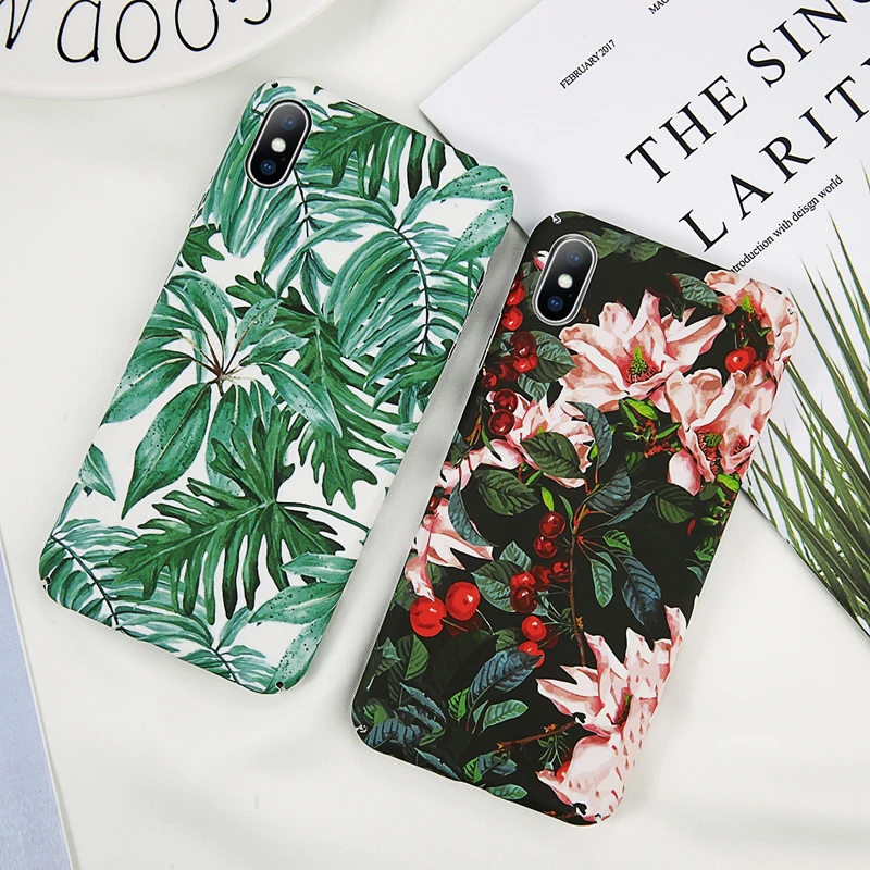 Moskado Vintage Flower Phone Case For iphone X XS MAX XR For iphone 6 6s 7 8 Plus Green Leaves For iphone 7 Hard PC Full Cover Moskado Vintage Flower Phone Case For iphone X XS MAX XR For iphone 6 6s 7 8 Plus Green Leaves For iphone 7 Hard PC Full Cover