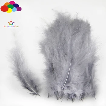 

Gray Macarons Color Turkey Feathers 100 Pcs Diy Fluff Imported for Wave Ball Gift Box Dream Catcher Material
