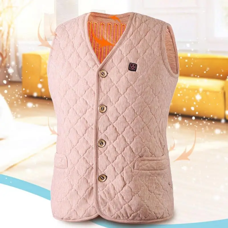 

Heilsa Women USB Heated Vest Winter Outdoor Jacket Electric Heating Vest Thermal Waistcoat Clothing For Sports Hiking Climbing