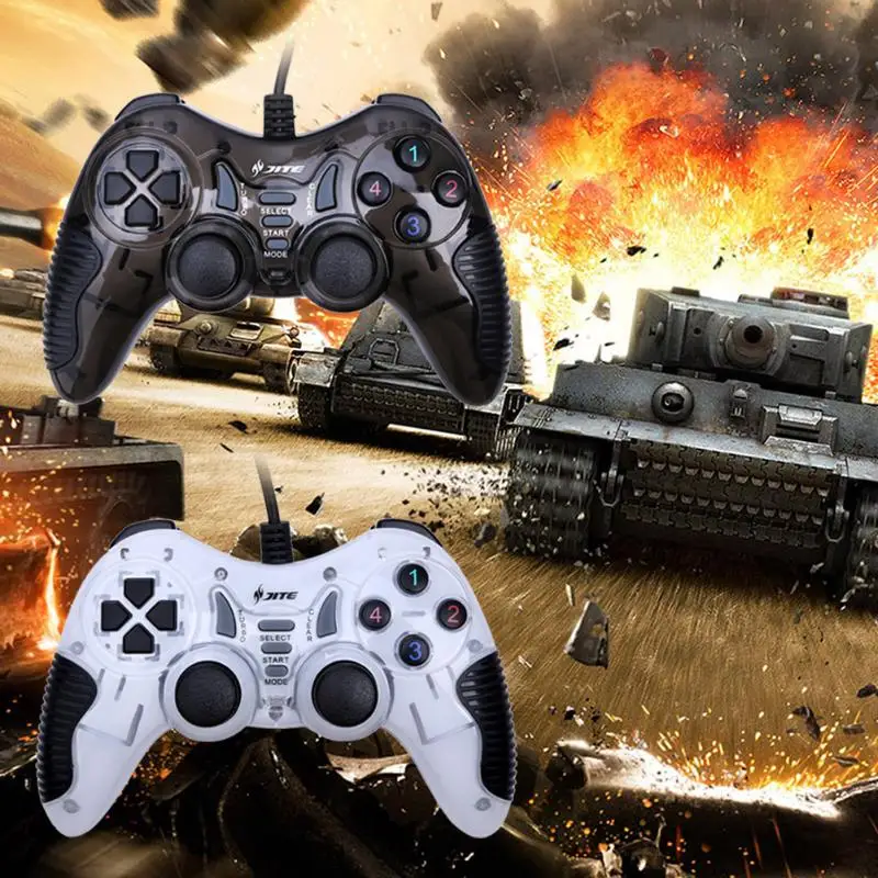 JITE PC Вибрация Joypad игровой контроллер геймпад Поддержка double shock USB джойстик ПК 2 0/1