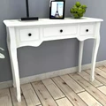 VidaXL dressing tisch Konsole tisch mit drei schubladen Weiß Europäischen Stil Massivholz Möbel Wohnzimmer Konsole Tisch-in Konsoltische aus Möbel bei