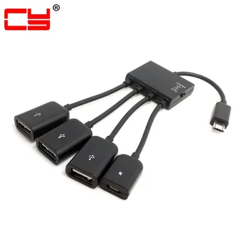 

Jimier Micro USB Host OTG 3 Port Hub Adapter Cable with Power for Galaxy i9500 Note2 N7100 Note3 N9000 & S5 i9600 Cell Phone