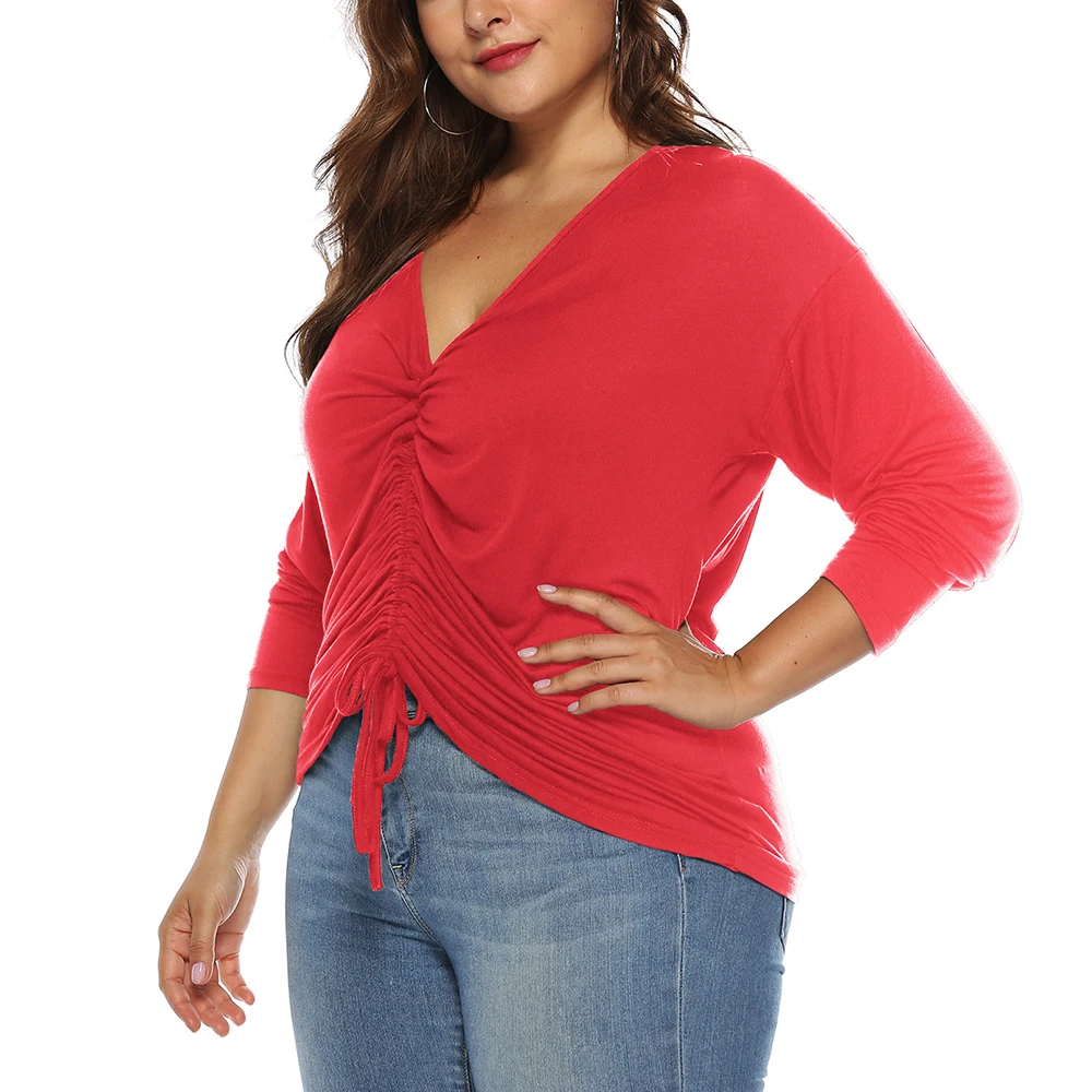 female-large-size-club-tops-fashion-drawstring-blouses-two-wearing-tops