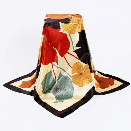 New Design Woman Silk Scarf 90*90cm Square Satin Scarves For Women Head Scarf For Hair Silk Hair Scarf For Sleeping
