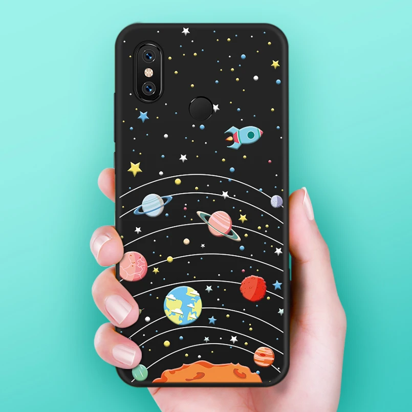 Cute Silicone Case For Xiaomi Mi 8 Cover 3D Cartoon Relief Shockproof Bumper SE Original Design Fundas |