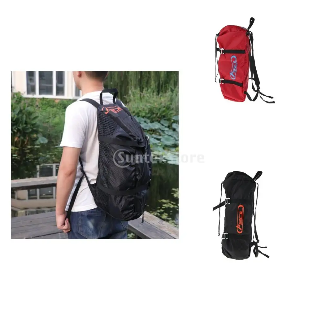 

2pcs Climbing Rope Backpack Lightweight Large Caving Lanyard Cord Ground Sheet Carry Bag 28L for Mountaineering Rappelling