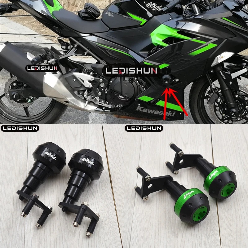 Automotive CNC Frame Fairing Guard Slider Falling Protector for Kawasaki Ninja 400 2018 Frame Crash Slider Red Frames & Accessories agreena.com