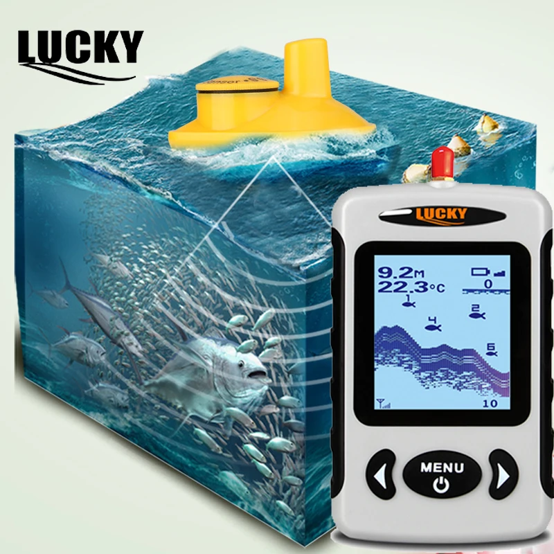 

Lucky 120 Meters Wireless Portable Sonar Sensor Fish Finder FFW718 LCD Display Deeper Wireless Fishing Finder