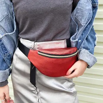 

Fashion Women Hobos PU Leather Waist Packs Solid Color Travel Shoulder Fanny Bags Female Ladies Casual Chest Crossbody Bag