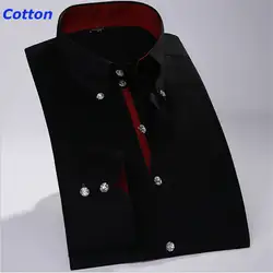 Высокое качество Мужская деловая брендовая хлопковая рубашка с длинным рукавом 4 цвета cmaisa MHS01-04 XS-XXXL
