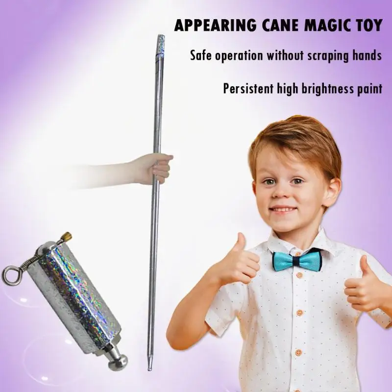 

110/150CM Funny Trick Props High Elasticity Metal Silver Appearing Cane Magic Toys Professional Magician Stage Street Trick Prop