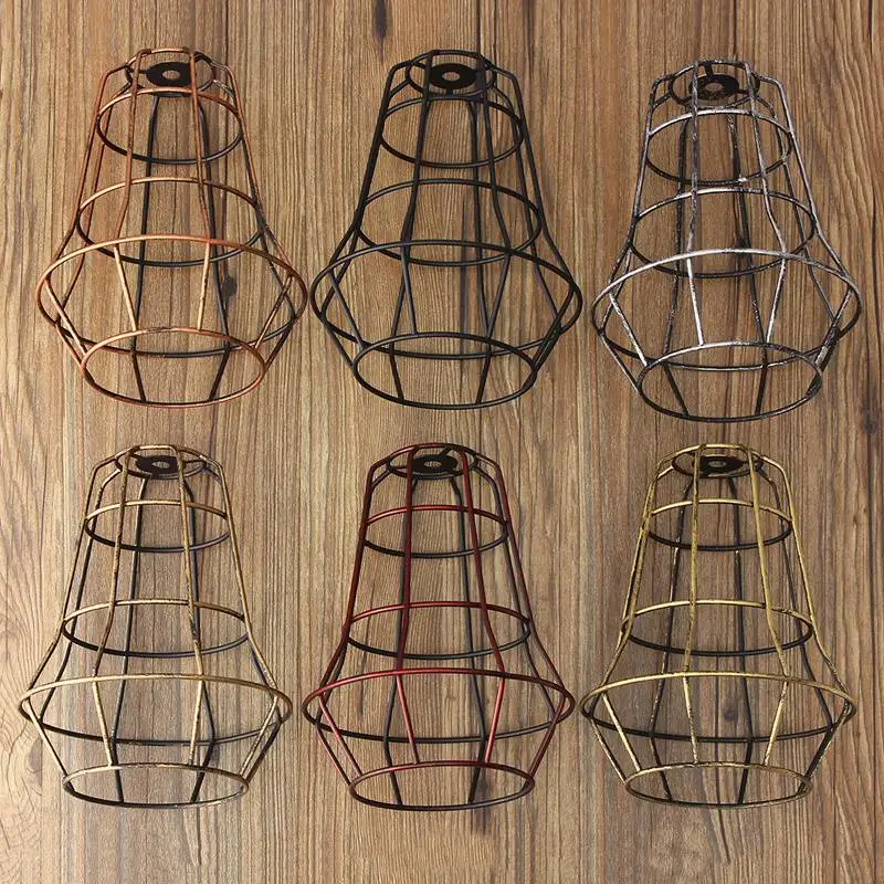 

1pcs Retro Vintage Edison Pendant Light Bulb Iron Guard Wire Cage Ceiling Hanging Light Fitting Bar Cafe Lampshade DIY Lamp Base