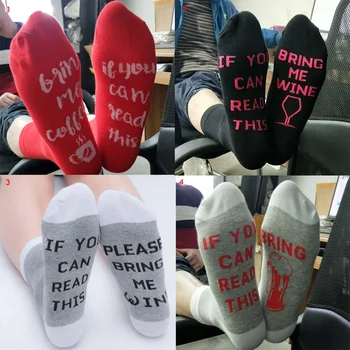 

2018 Hot Women Men Socks Letter Printed IF YOU CAN READ THIS Compression cotton Socks Unisex Christmas Funny Socks Couple Meias
