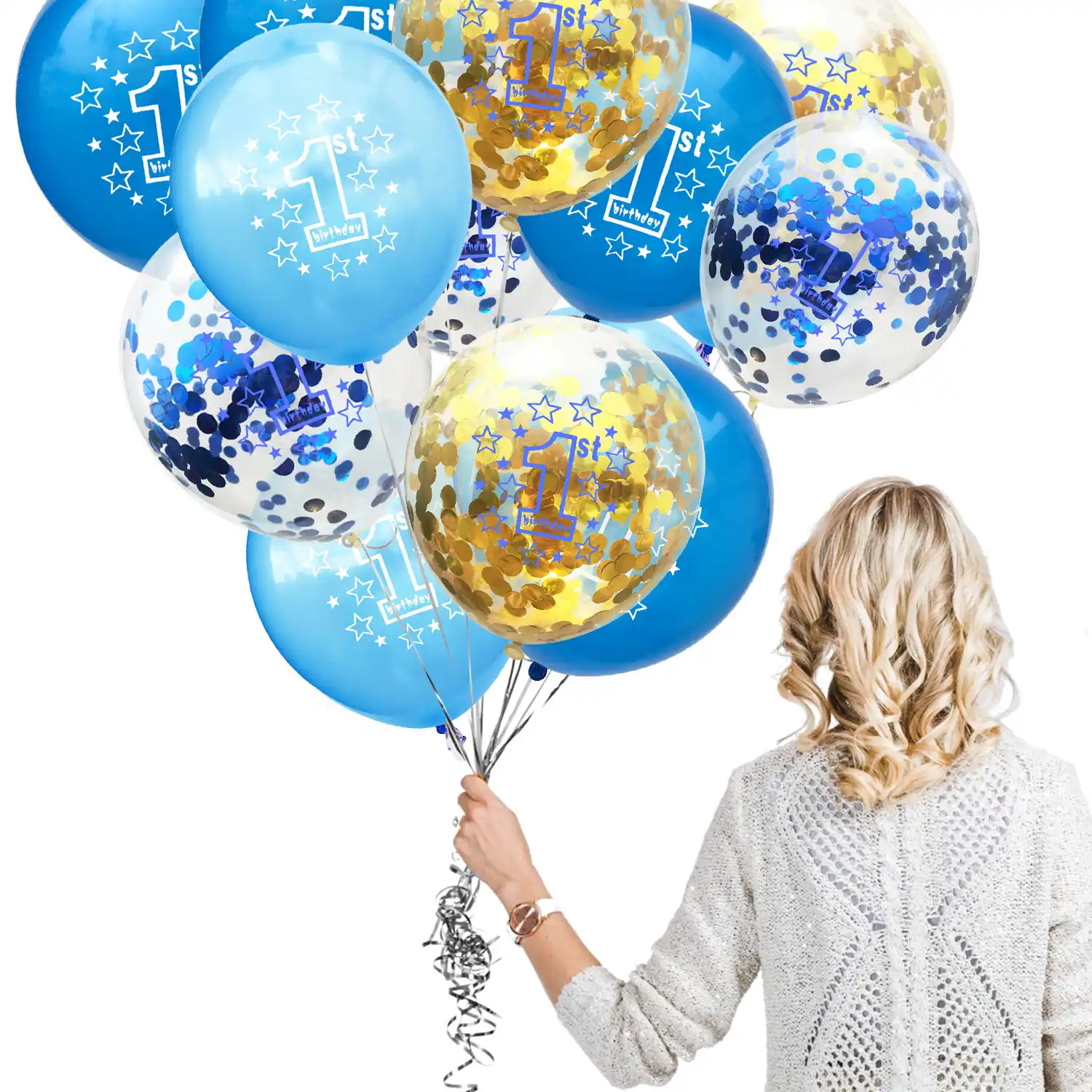 ZLJQ 1st Birthday Party Decoration Kids Balloons Number 1 Year Old