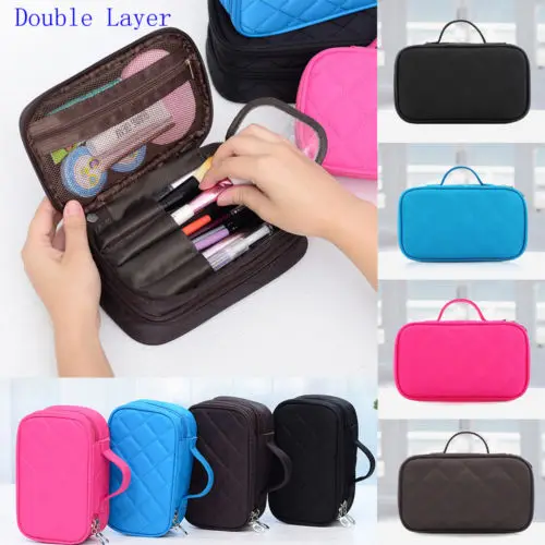 Trousse de Maquillage Noir Trousse de Maquillage /étanche organiseurs de Voyage Trousse de Maquillage Portable Sac de Rangement pour Femmes Hommes