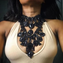 Мода, многослойные Стразы, массивная цепочка, тяжелое Хрустальное колье, массивные ожерелья для женщин, Очаровательная подвеска, ювелирное изделие