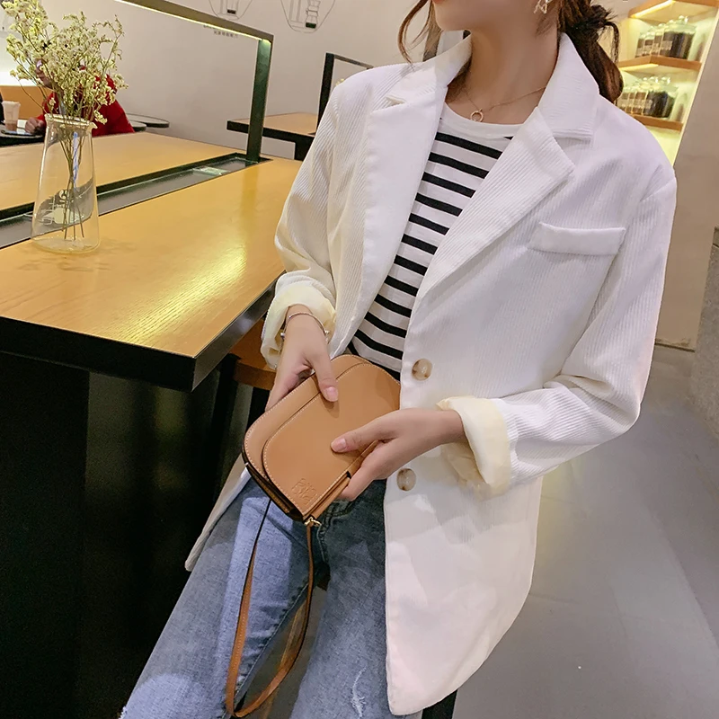 2019 spring new fashion women's corduroy loose jacket casual suit womens white coat shirt blazer femme Free shipping 2019 spring new fashion women's corduroy loose jacket casual suit womens white coat shirt blazer femme Free shipping