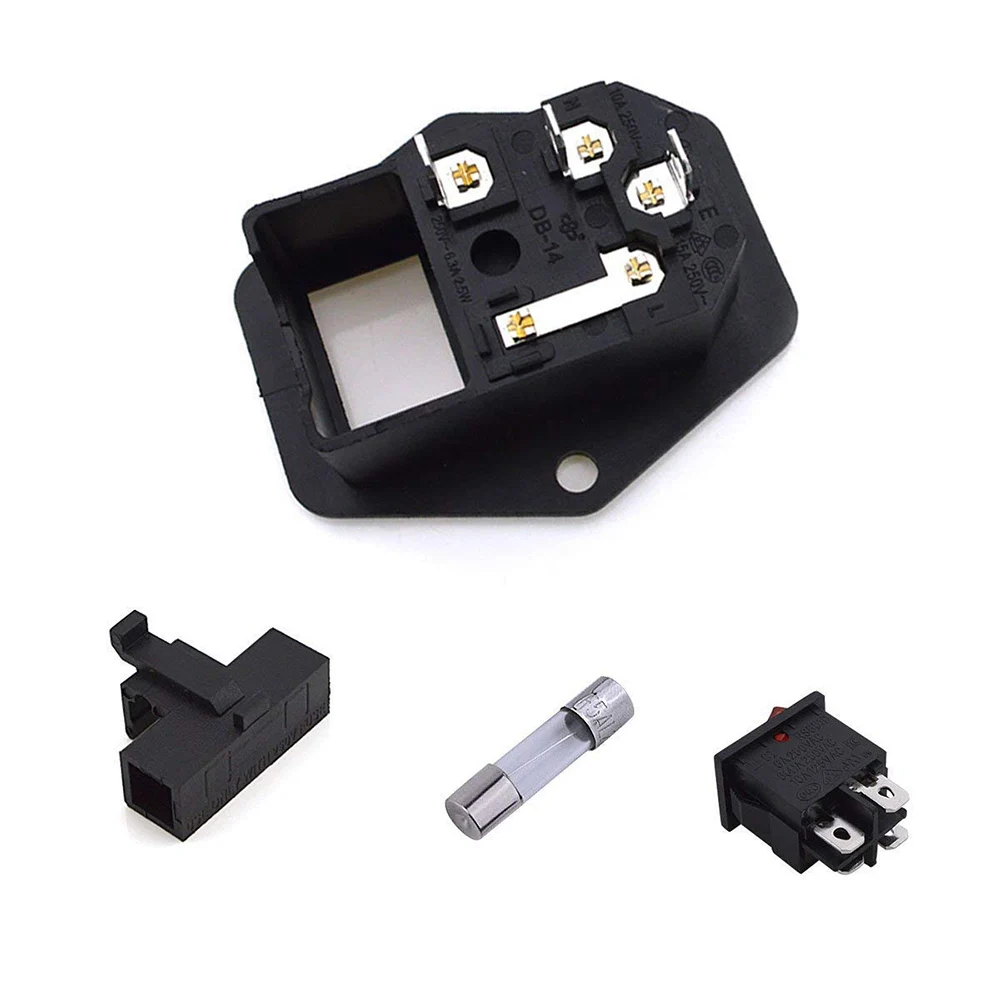 AC10A 250V IEC 320 C14 Мощность шнур входной разъем сосуд с ВКЛ ВЫКЛ светильник кулисный