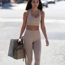 Женские повседневные однотонные бандажные кроп Топ Спортивная одежда весна/осень/лето леггинсы костюмы спортивные комплекты для йоги