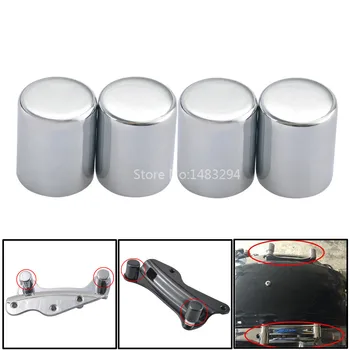 

4 x Point Docking Hardware Covers Mirror Chrome Kit Fit For Harley CVO FLHTKSE Fat Boy Softail FXST 84-Up