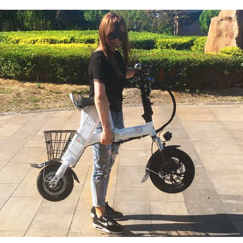 Sale Venividivici Super light Mini-electric bike with Basket folding female small electric car lithium battery adult scooter 3