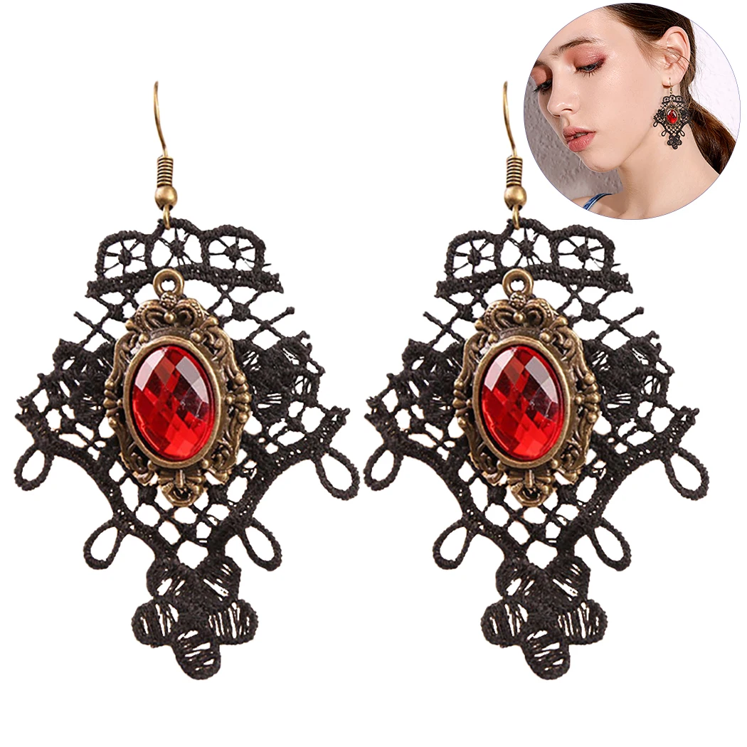 

2019 Hot Fashion Women's Earrings Vintage Crystal Lace Dangle Earrings Elegant Drop Earrings for Ladies Girls Party Gift