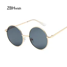 Ретро Круглые Солнцезащитные очки для женщин Роскошные брендовые дизайнерские винтажные маленькие унисекс металлическая оправа цветные линзы солнцезащитные очки для женщин UV400