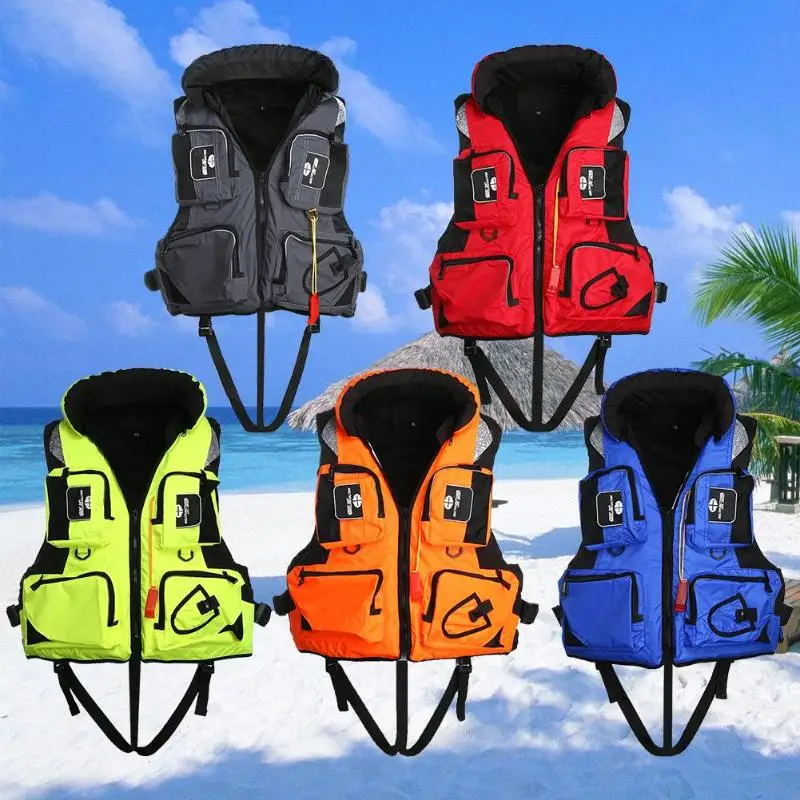 

5 Colors Adult Adjustable Safety Life Jacket Survival Vest Swimming Boating Fishing Drifting Life Jacket Size L XL