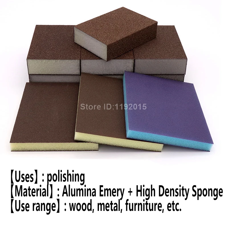 1PC Double-sided Polishing Sponge Sandpaper Sanding Block Pad Set Wood Metal Derusting Double Side Sand Descaling Cleaning Brush