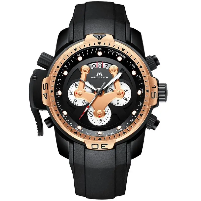 MEGALITH Модные мужские светодиодный цифровые часы Мужские кварцевые наручные часы спортивные водонепроницаемые повседневные часы для мужчин часы Relogio Masculino