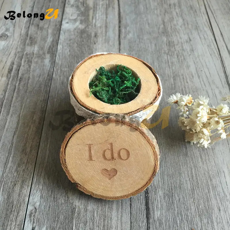 

1pcs "I do" Wedding Ring Box Wedding Decoration Ring Pillow Party Decorations Wood Rustic Decor Supplies for Wedding Decorating