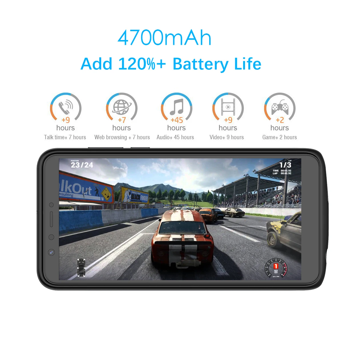 Чехол для huawei Y7 2018 Honor 7C зарядное устройство 4700 мА/ч внешнее запасное чехол