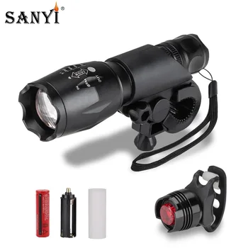 

Sanyi 9000 Lumens High Power 5 Modes XML T6 LED Flashlight Zoomable Focus Rechargeable Torch Bicycle Lamp by 1*18650 or 3*AAA