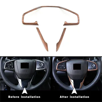 

3pcs/Set ABS sticker steering wheel trim car interior frame stickers Auto cover accessories styling For Honda CRV CR-V 2017-2018